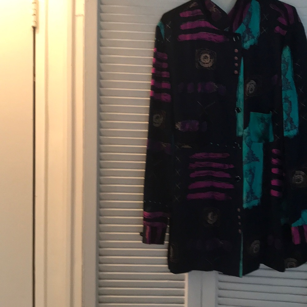 Multicolored silk long tunic